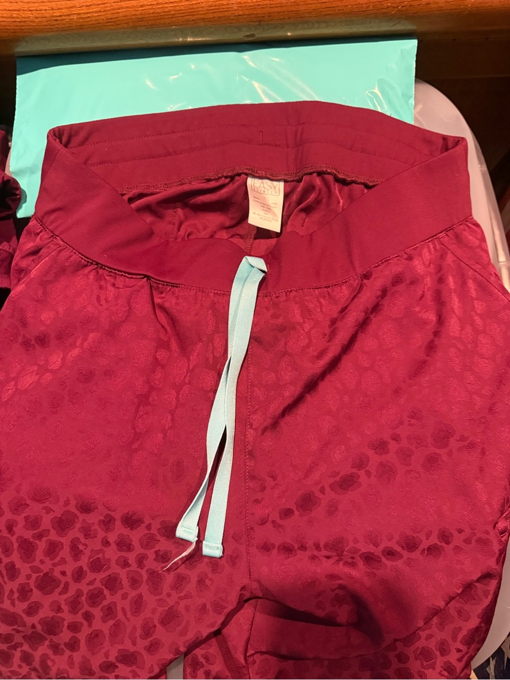 Maroon Women's Scrub Jogger Pants with Drawstring